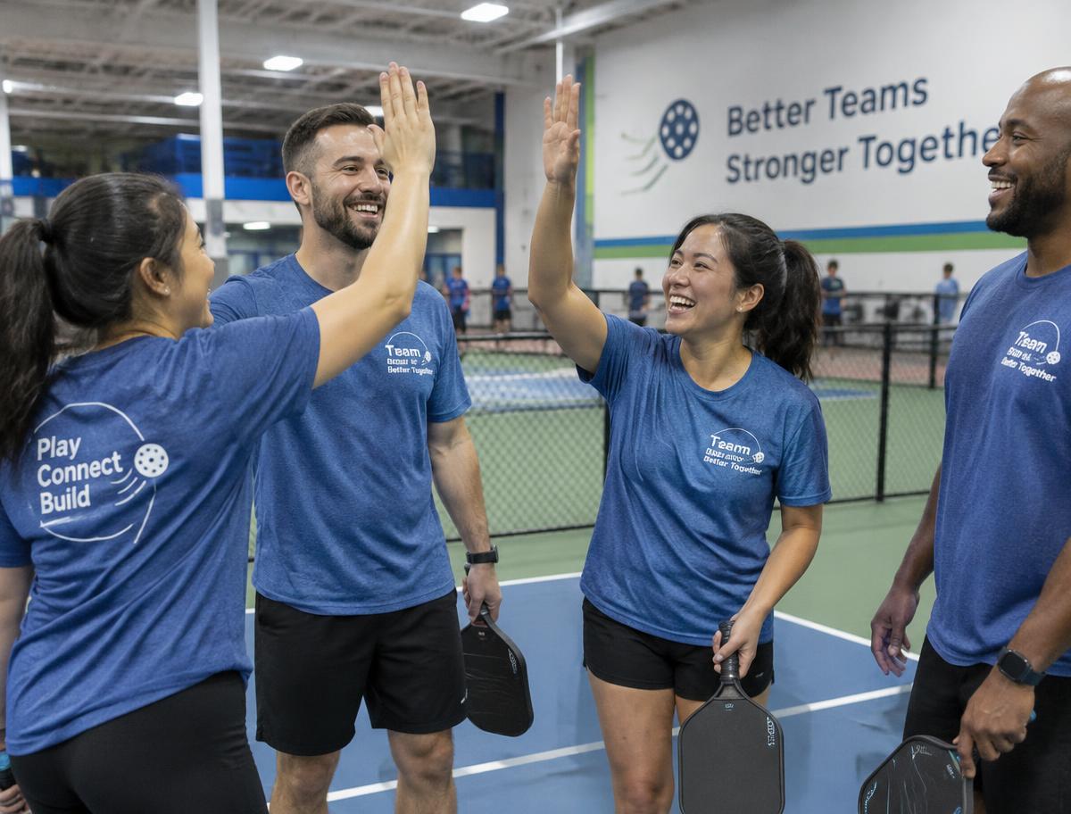 Team building high fives