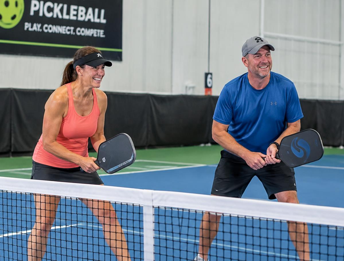 Friendly pickleball game